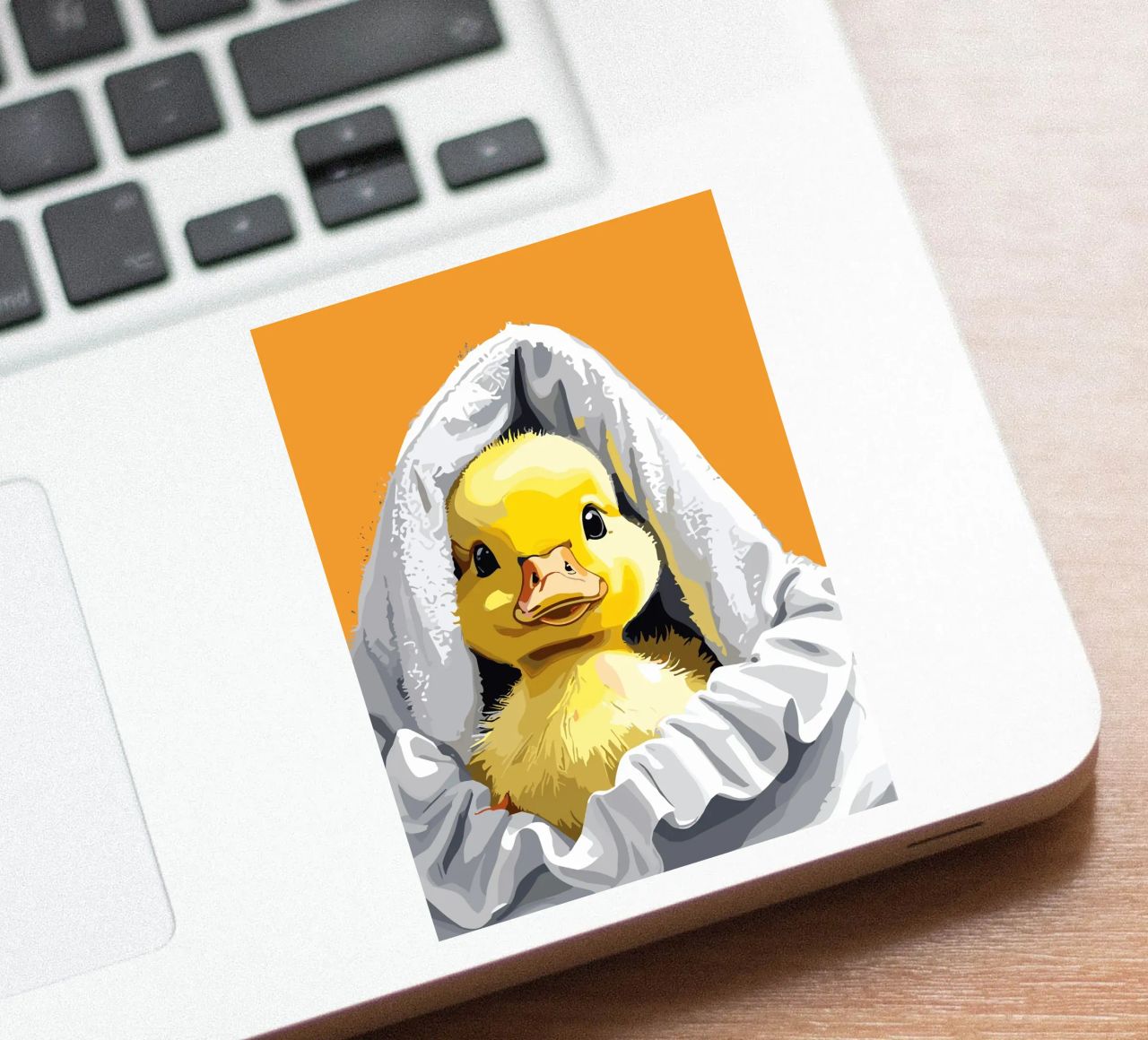 Duckling peeking from under a soft autocollant de LisaArtes