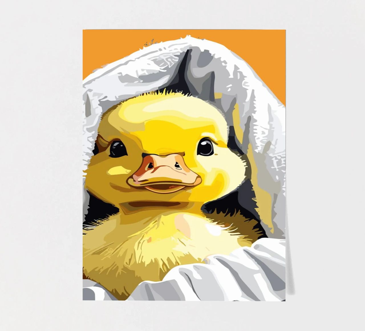 Duckling peeking from under a soft planche autocollant de LisaArtes