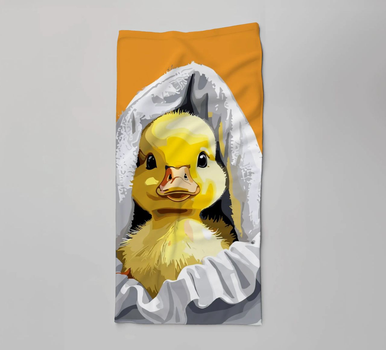 Duckling peeking from under a soft serviette de bain de LisaArtes