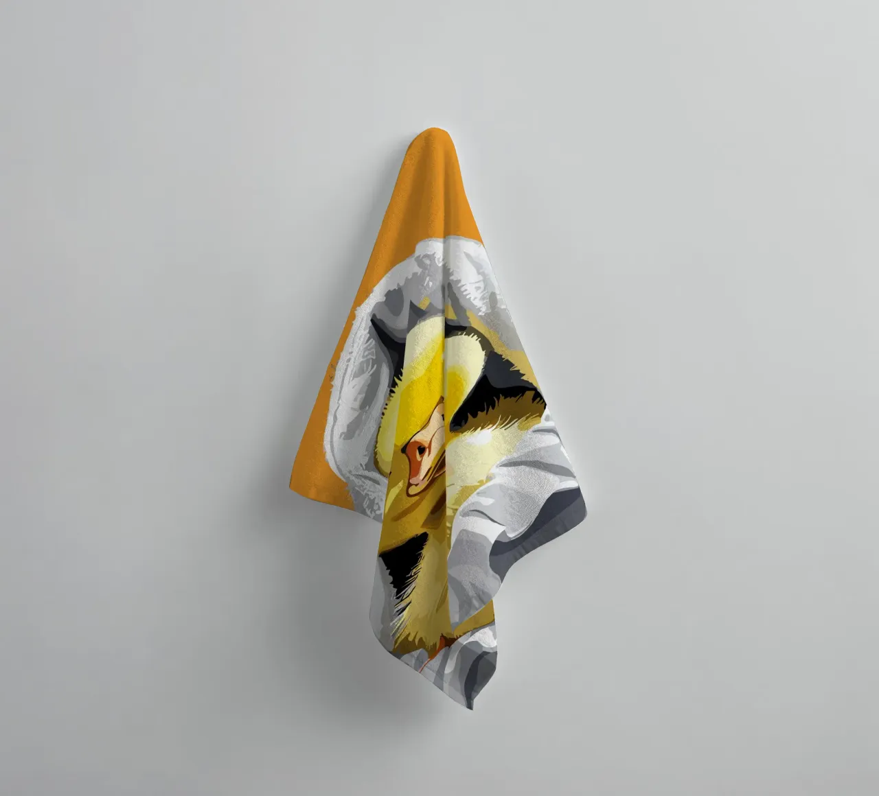 Duckling peeking from under a soft serviette de bain de LisaArtes