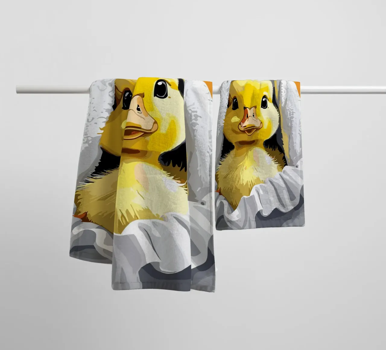 Duckling peeking from under a soft serviette de bain de LisaArtes