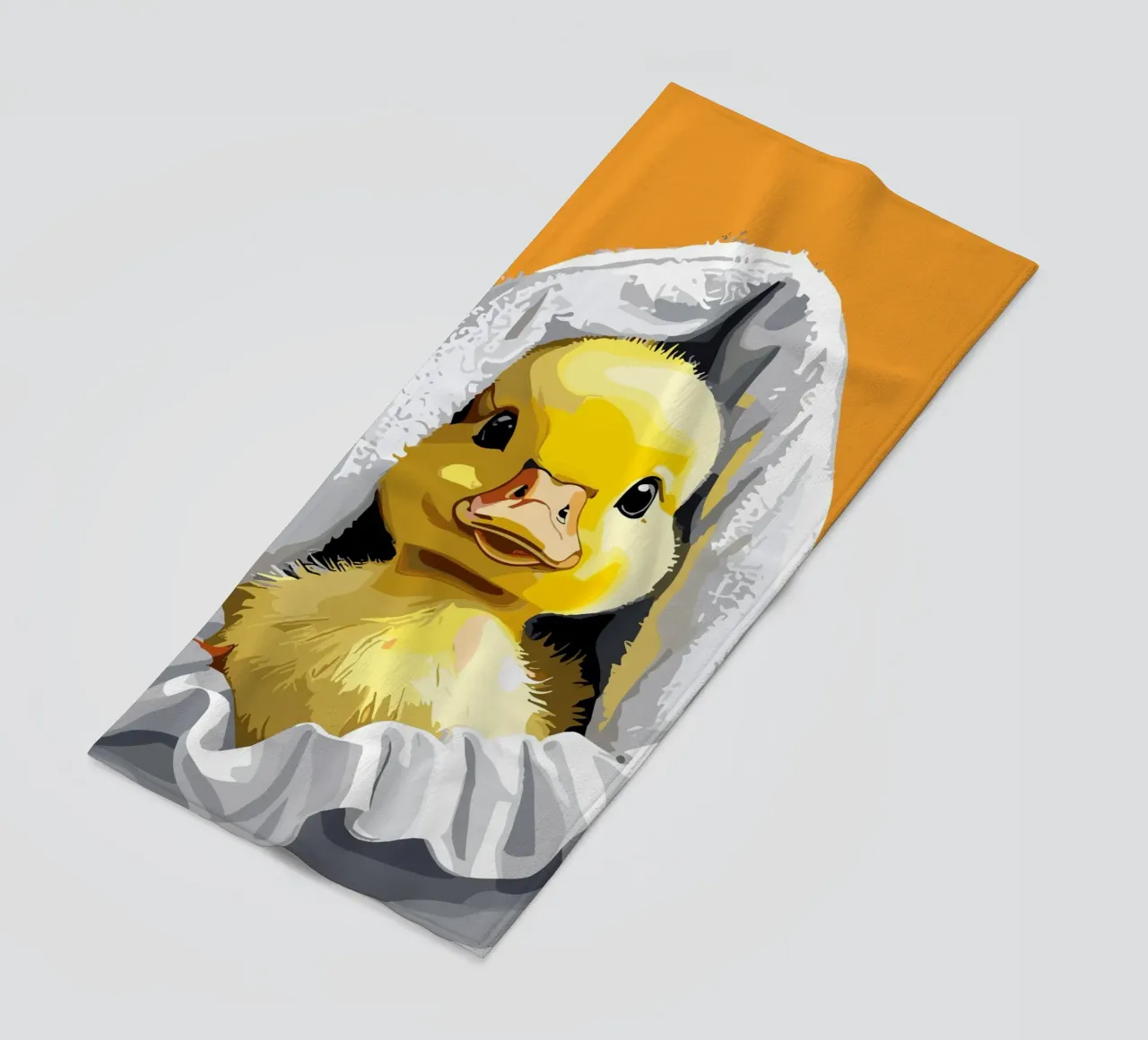 Duckling peeking from under a soft Strandtuch von LisaArtes