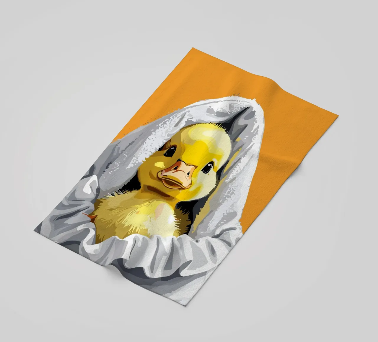 Duckling peeking from under a soft telo mare da LisaArtes