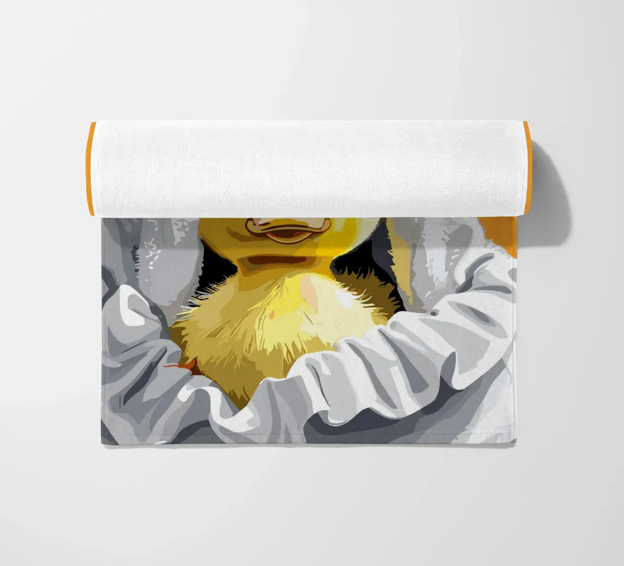 Duckling peeking from under a soft telo mare da LisaArtes