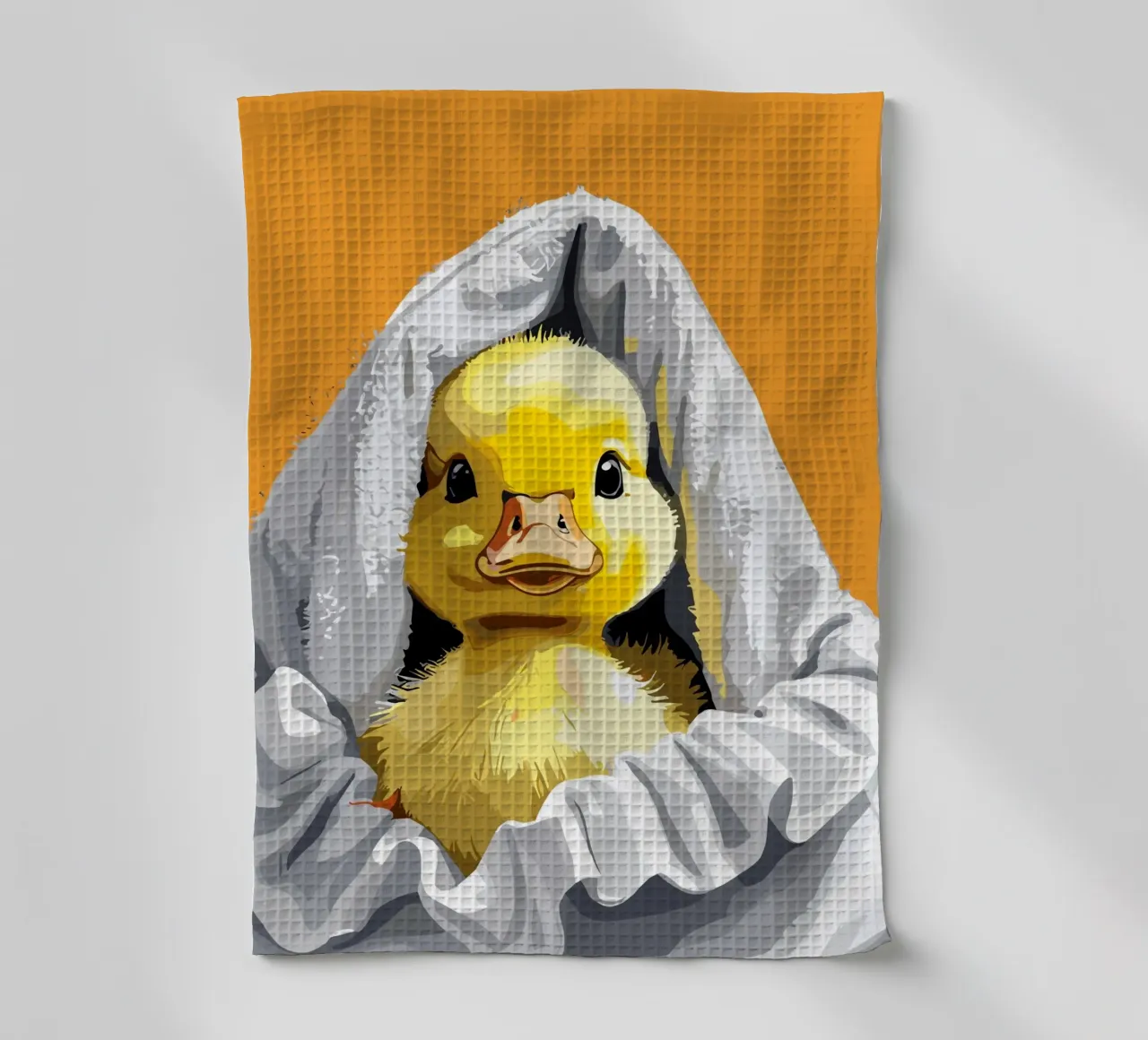 Duckling peeking from under a soft canovaccio da cucina da LisaArtes