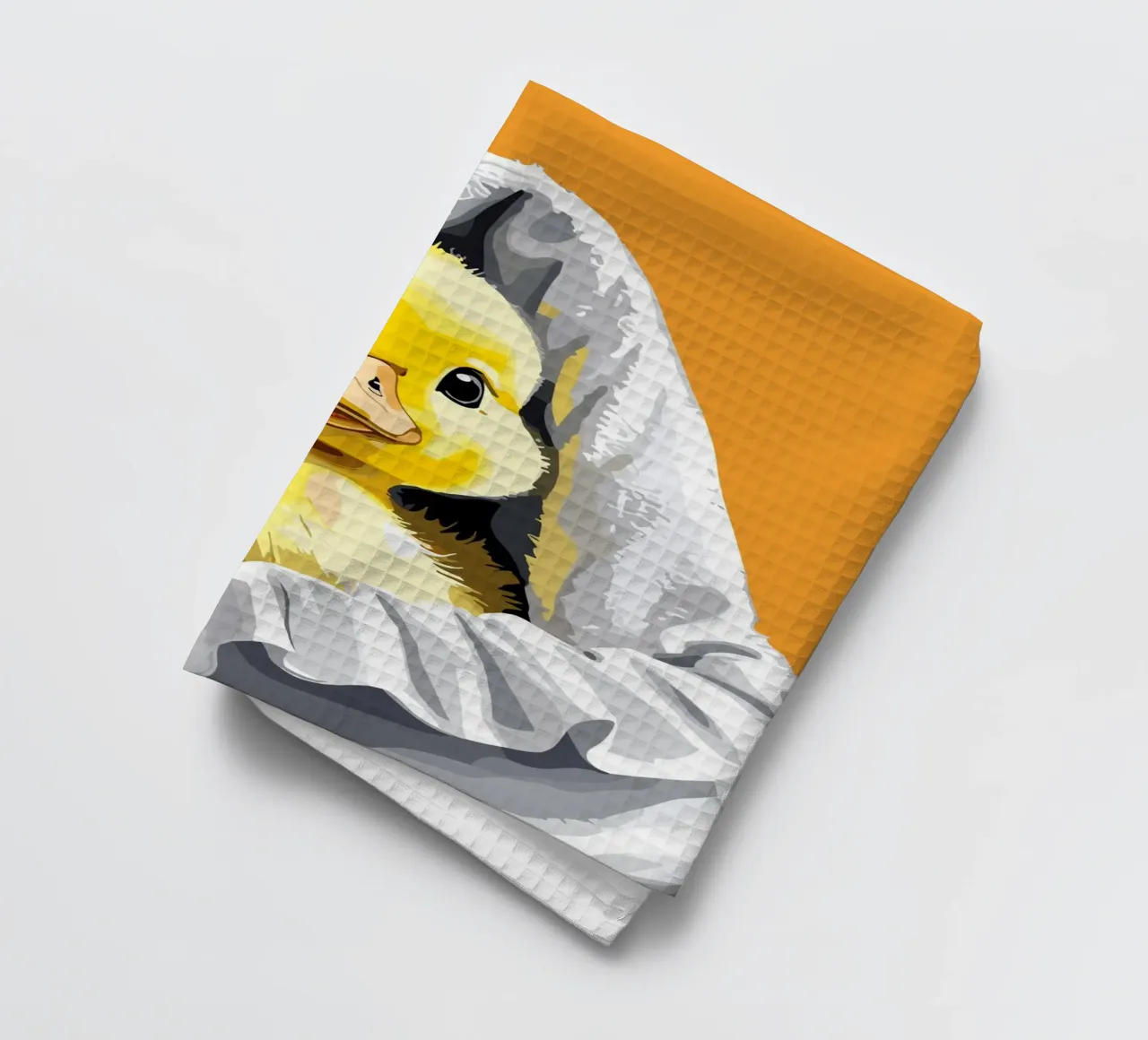 Duckling peeking from under a soft canovaccio da cucina da LisaArtes