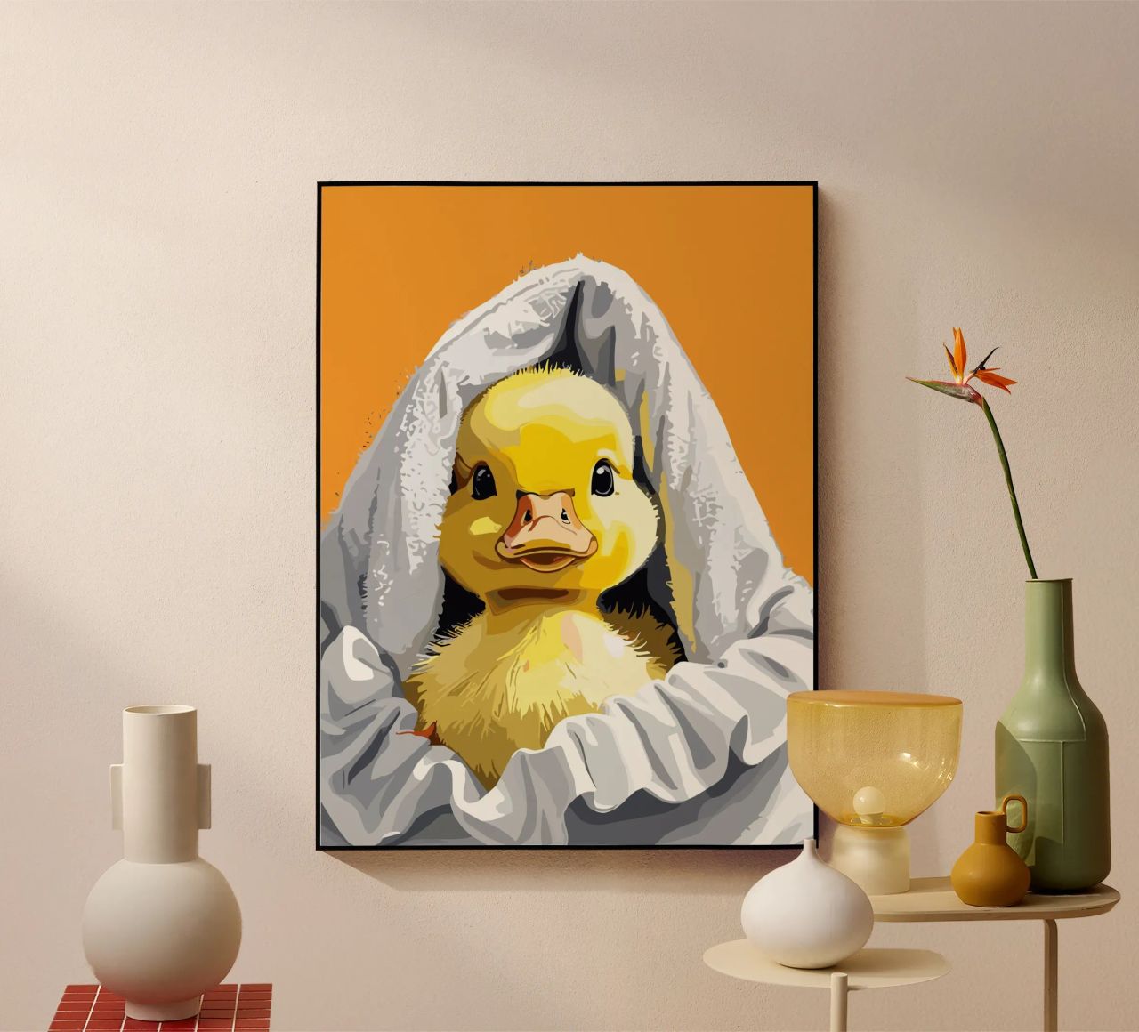 Duckling peeking from under a soft plexiglas de LisaArtes