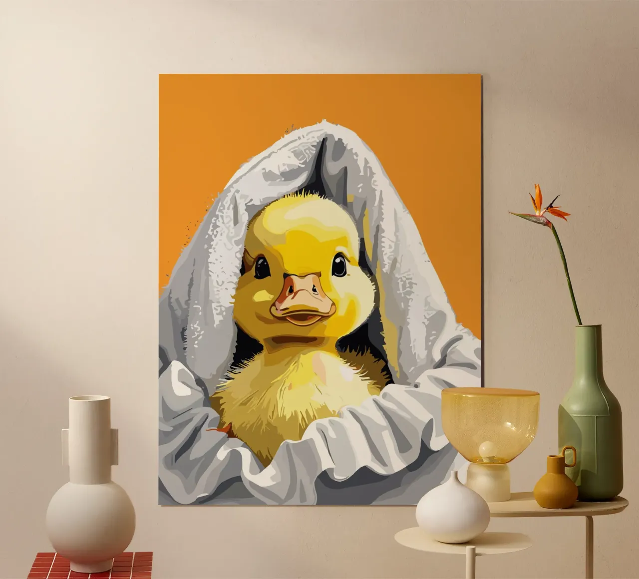 Duckling peeking from under a soft Hahnemühle von LisaArtes