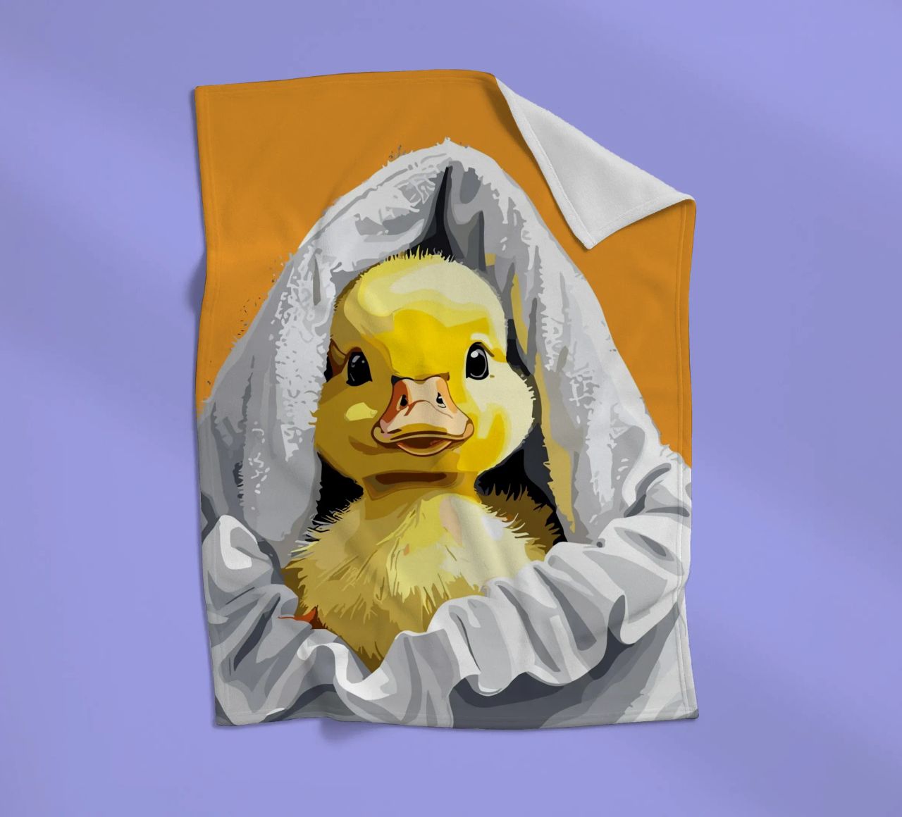 Duckling peeking from under a soft plaid polaire de LisaArtes