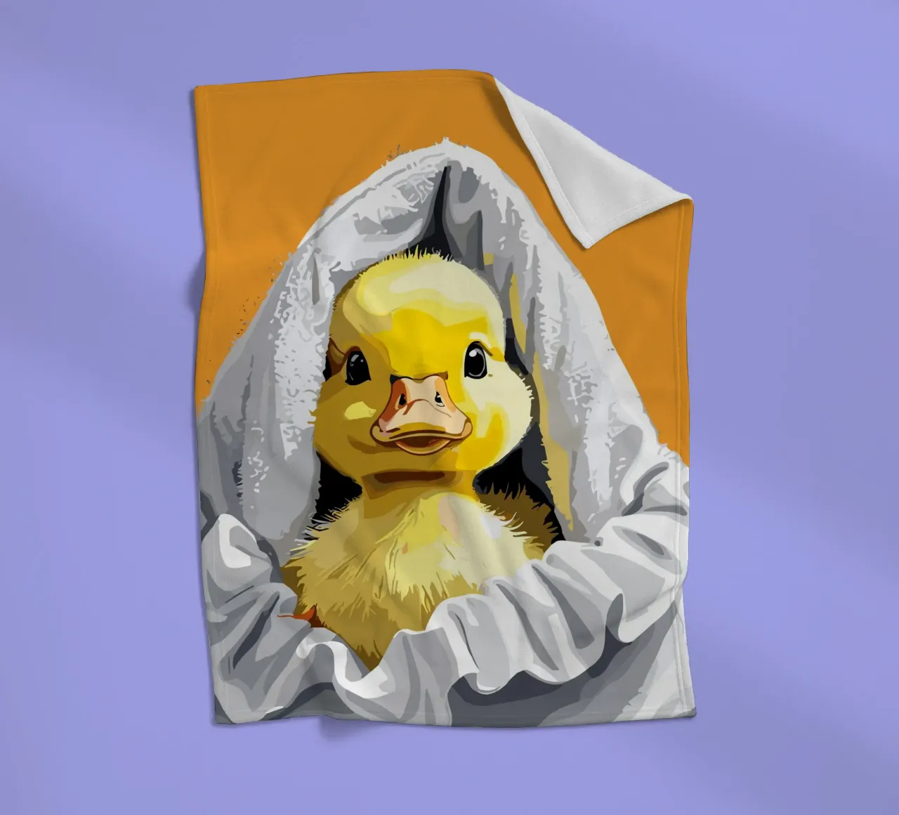 Duckling peeking from under a soft coperta in pile da LisaArtes