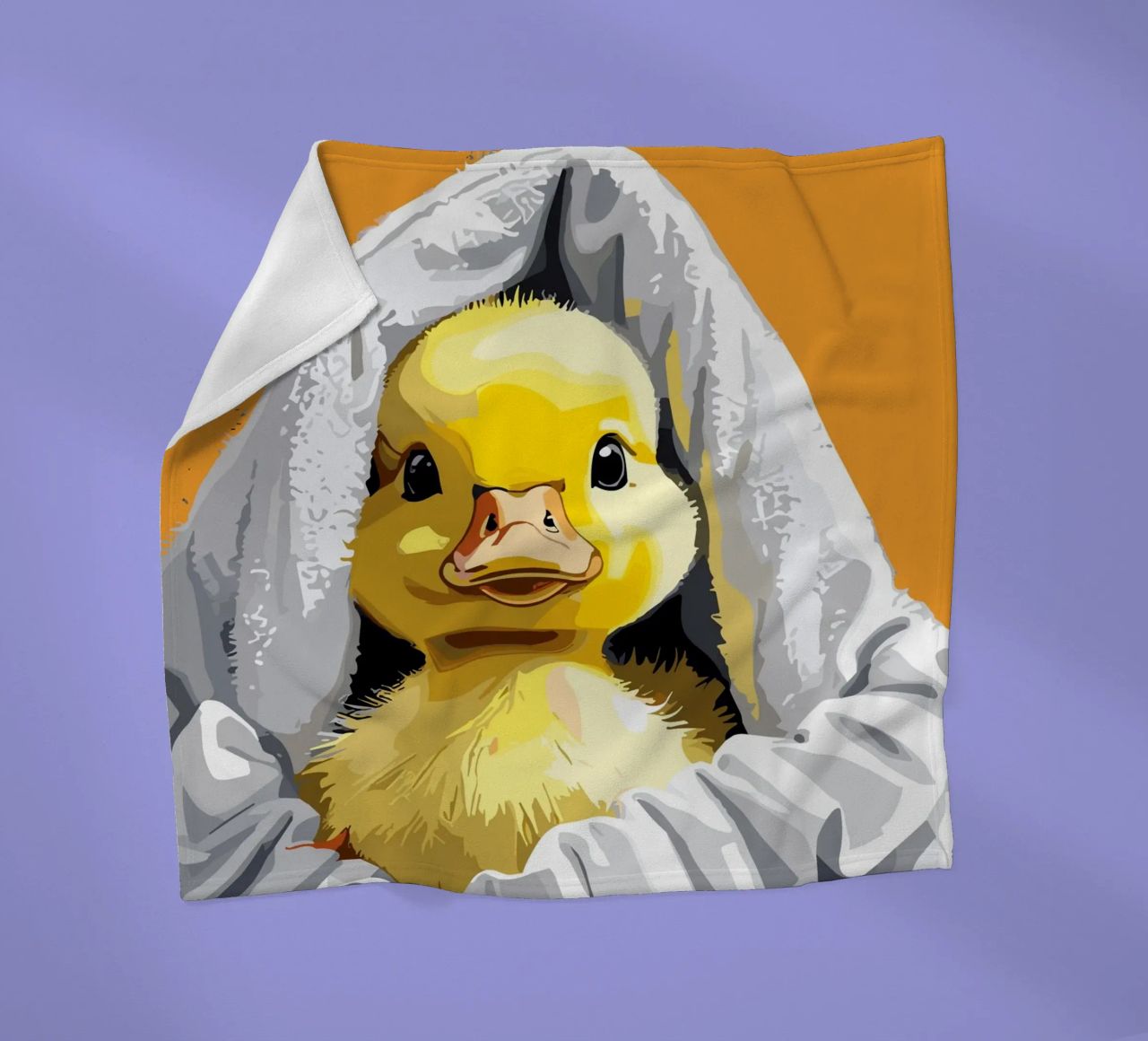 Duckling peeking from under a soft plaid polaire de LisaArtes