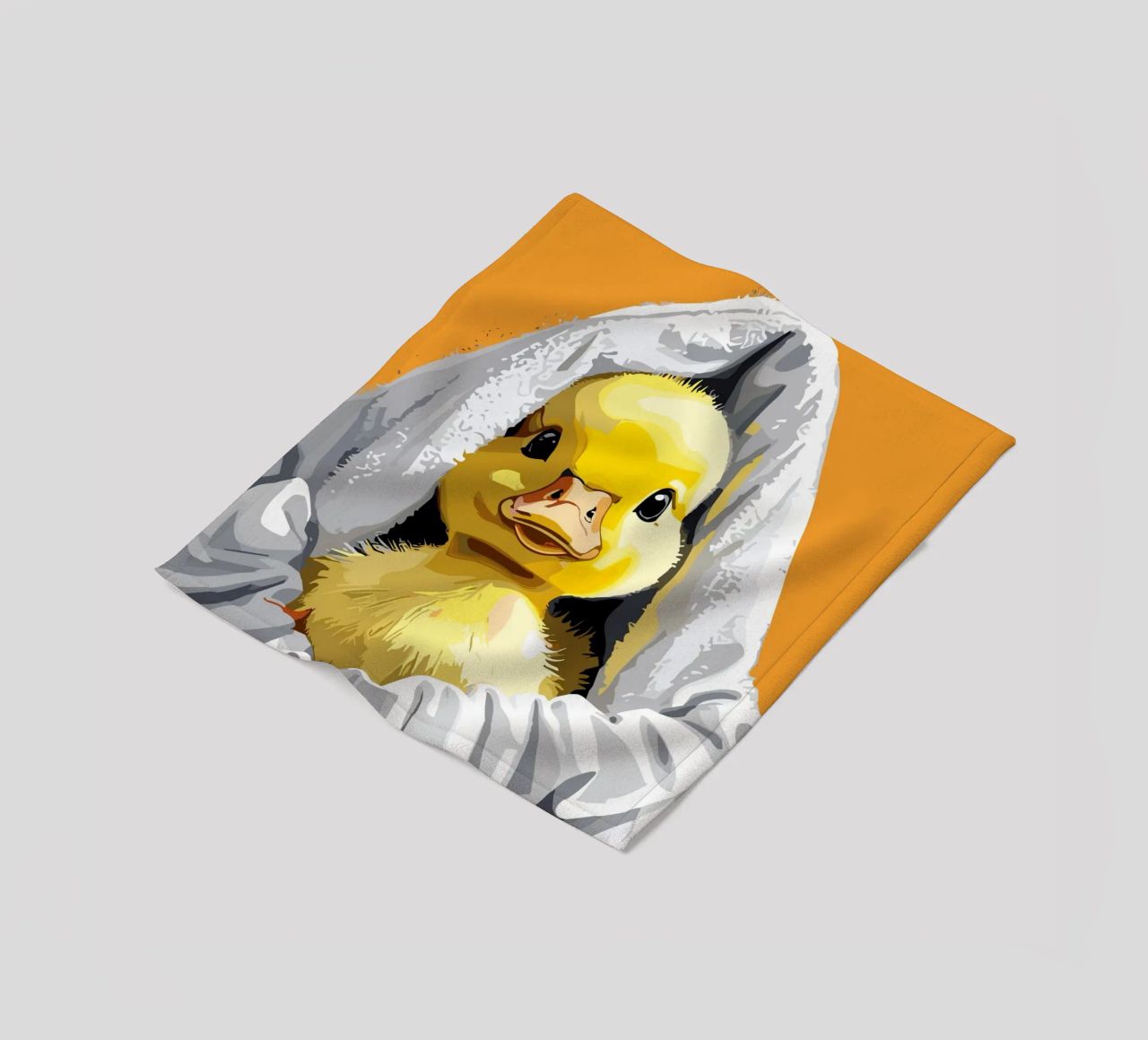 Duckling peeking from under a soft plaid polaire de LisaArtes
