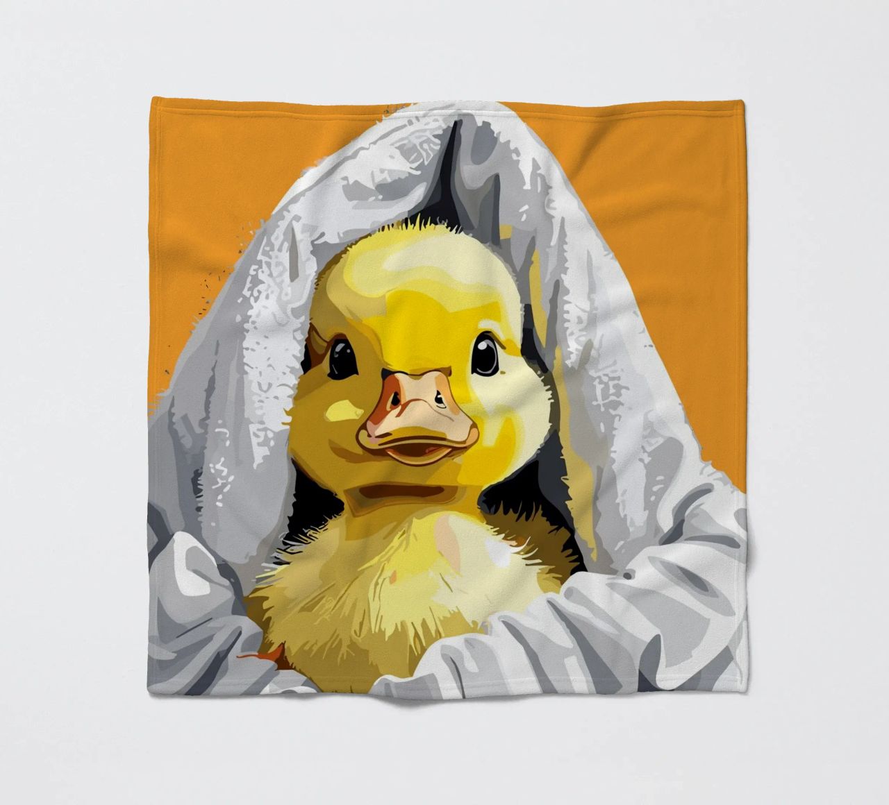 Duckling peeking from under a soft plaid polaire de LisaArtes