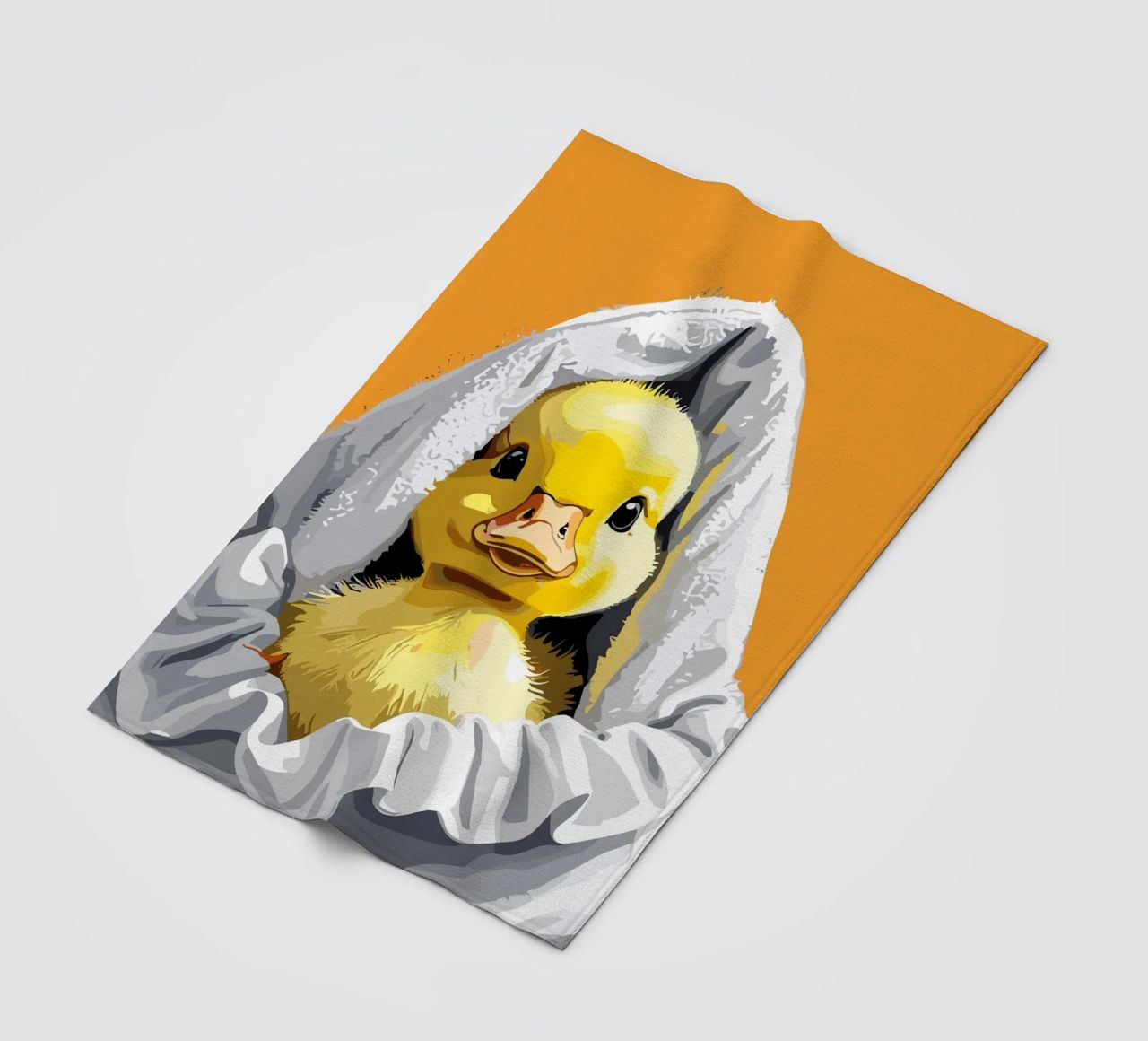 Duckling peeking from under a soft plaid polaire de LisaArtes