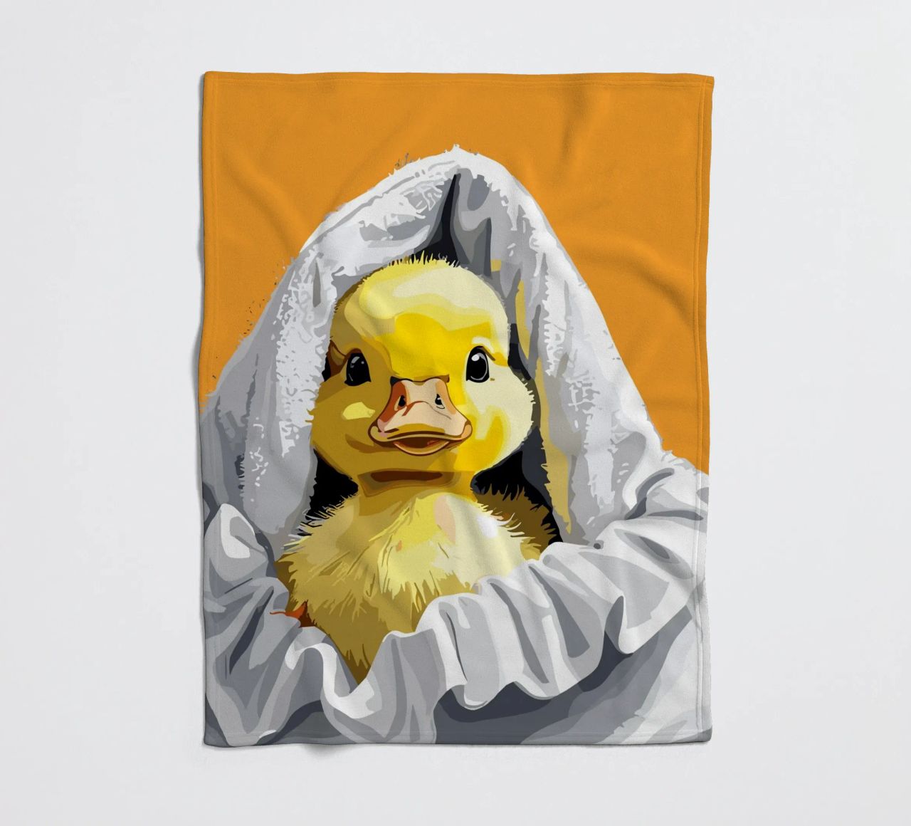 Duckling peeking from under a soft plaid polaire de LisaArtes