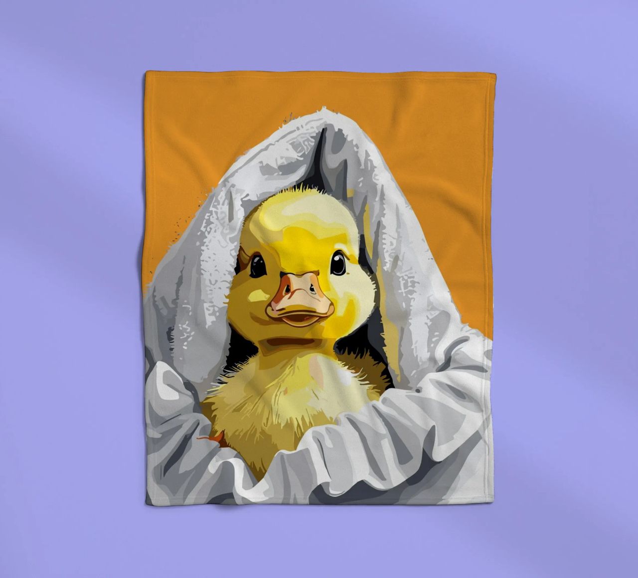 Duckling peeking from under a soft plaid polaire de LisaArtes