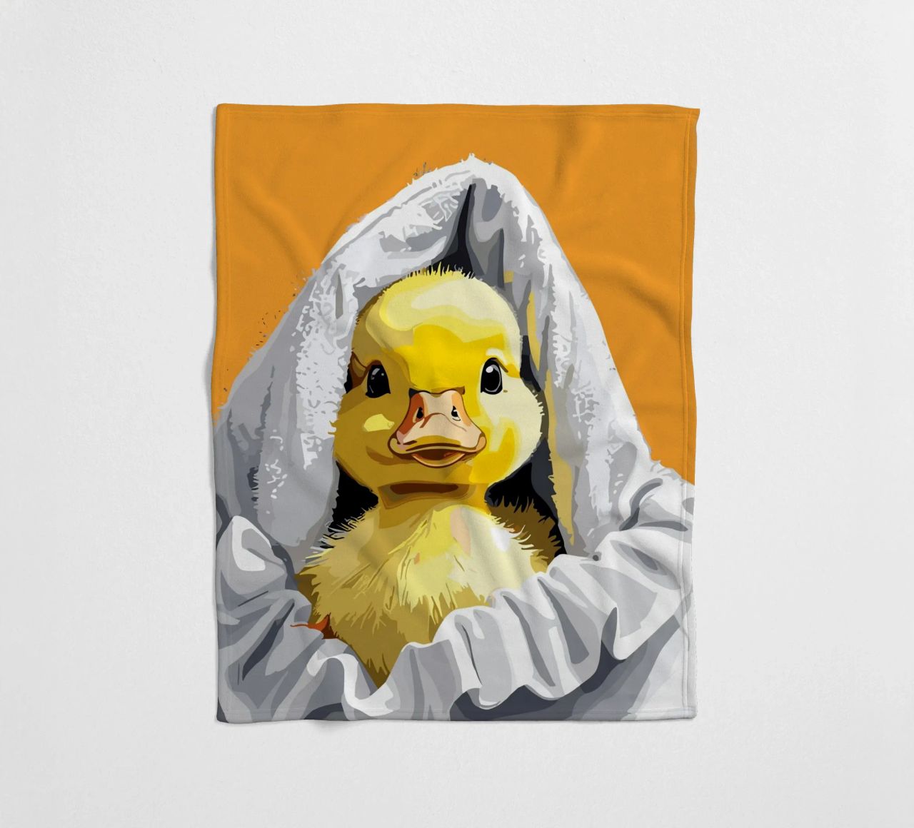 Duckling peeking from under a soft plaid polaire de LisaArtes