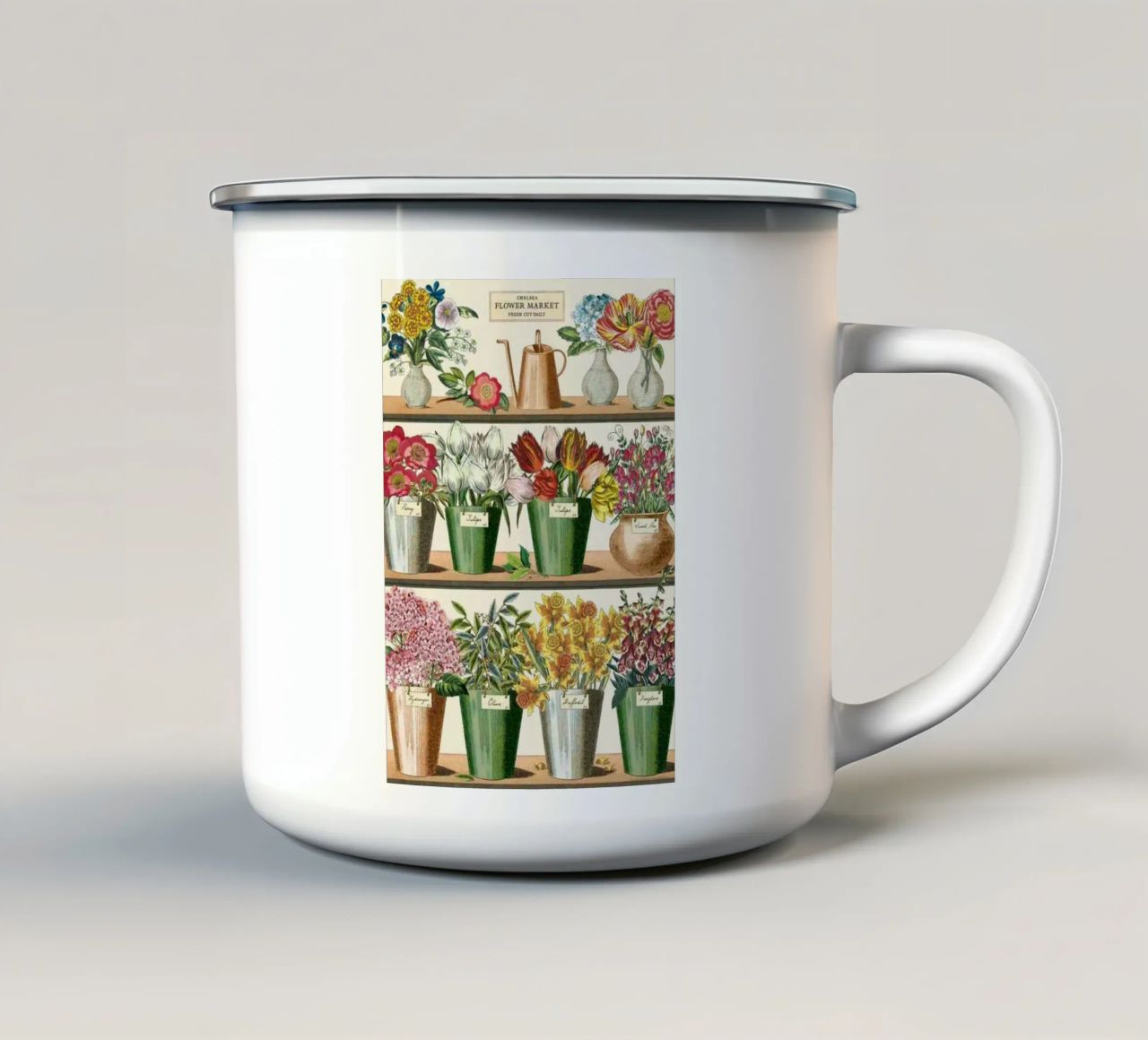 The Flowers tazza in smalto da avissta