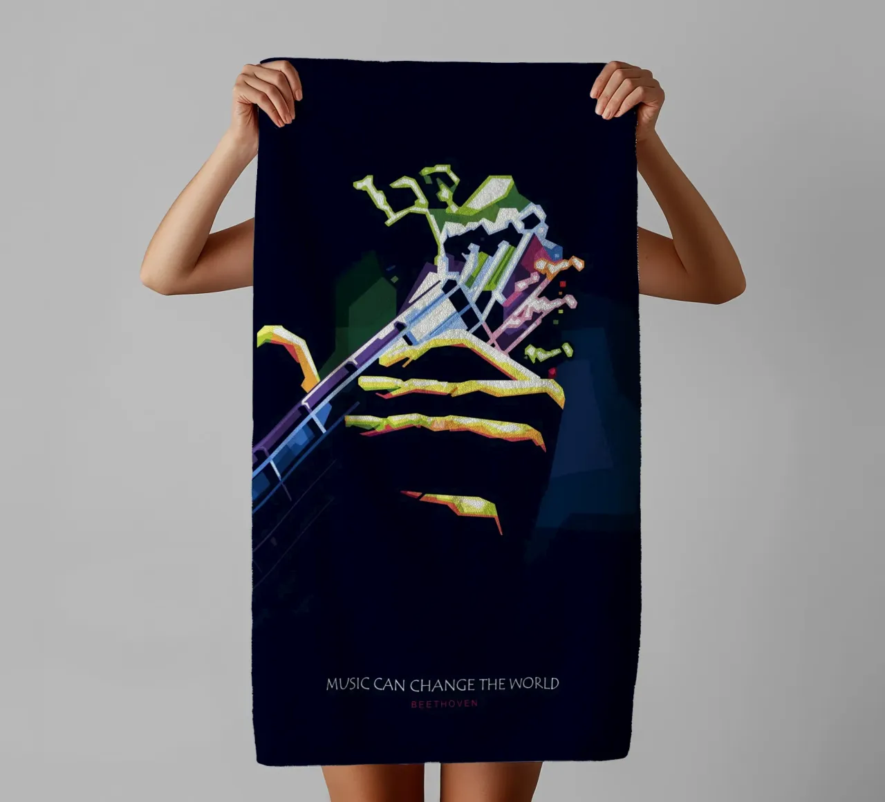 Music can change the world towel by Alkahfsmart