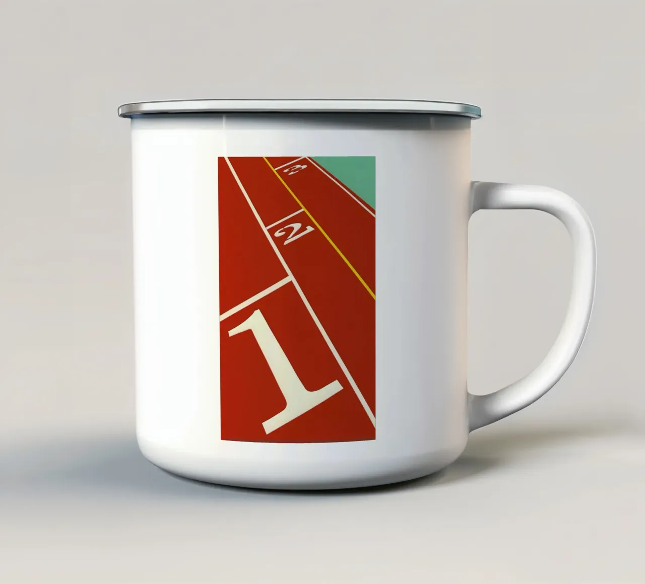 Running Track 123 tazza in smalto da Rosi Feist