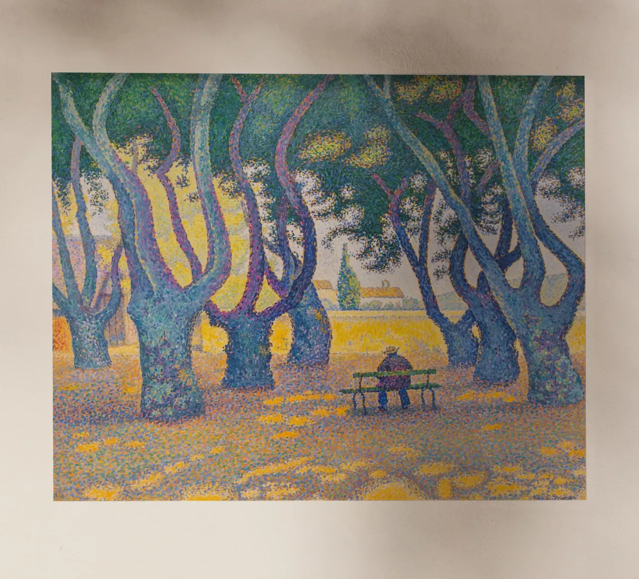 Paul Signac - Place des Lices, St. Tropez (1893) pellicola backlit da Timeless Artworks
