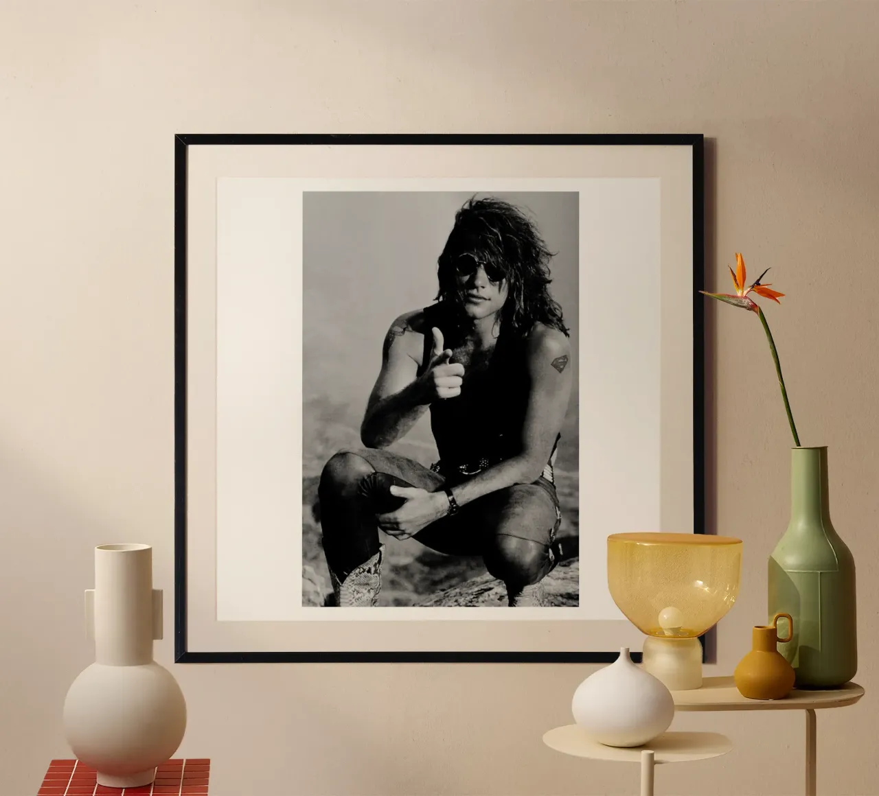 Cool Bon Jovi poster con telaio in plastica da avissta