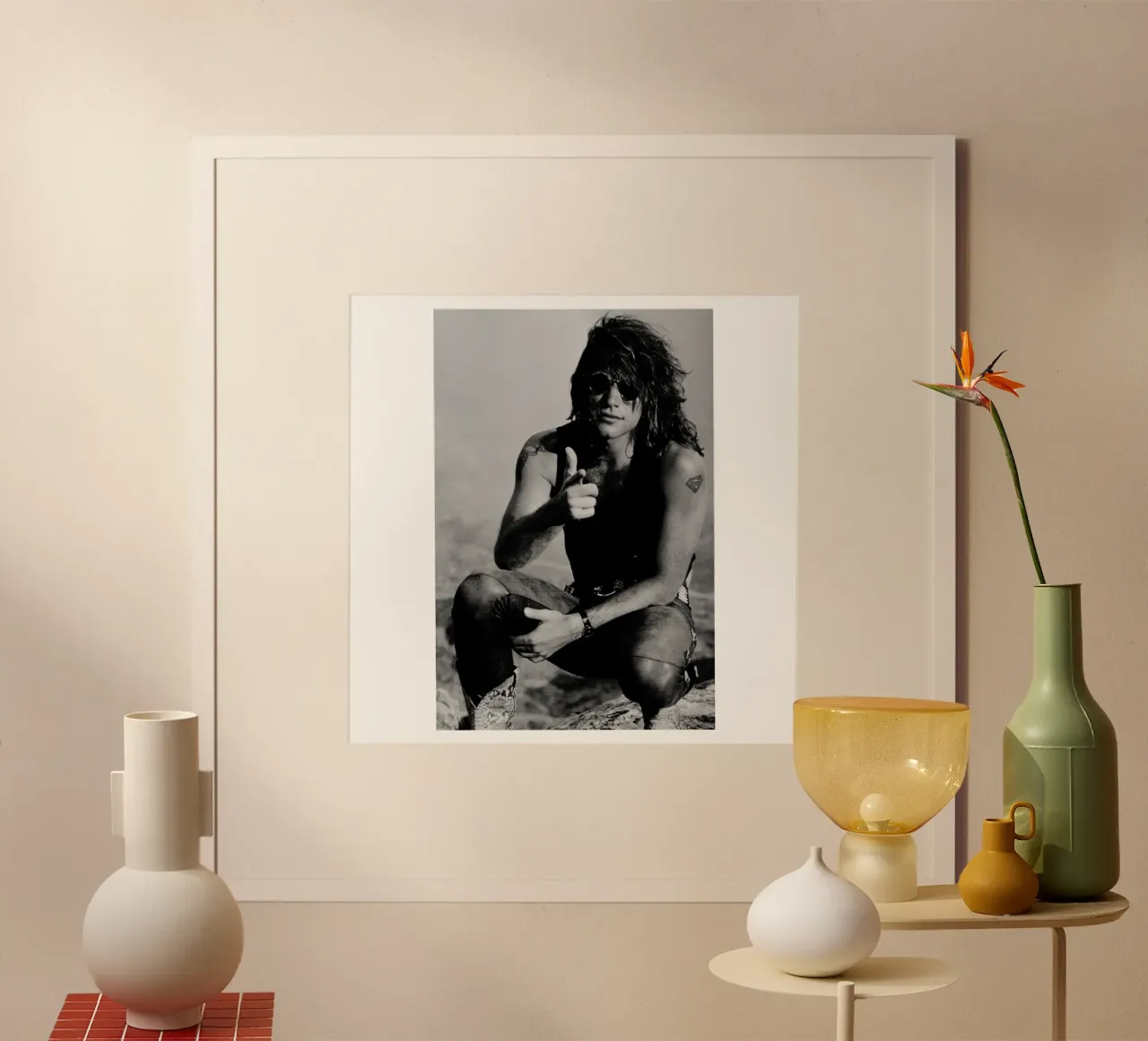 Cool Bon Jovi poster con telaio in plastica da avissta