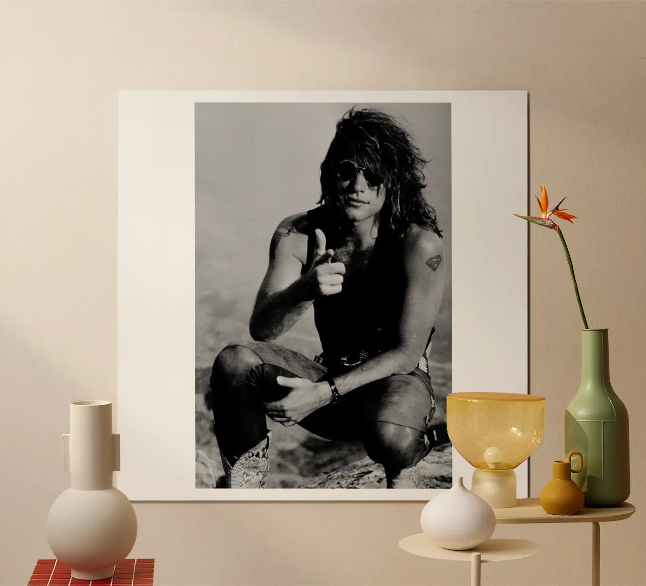 Cool Bon Jovi poster con telaio in plastica da avissta