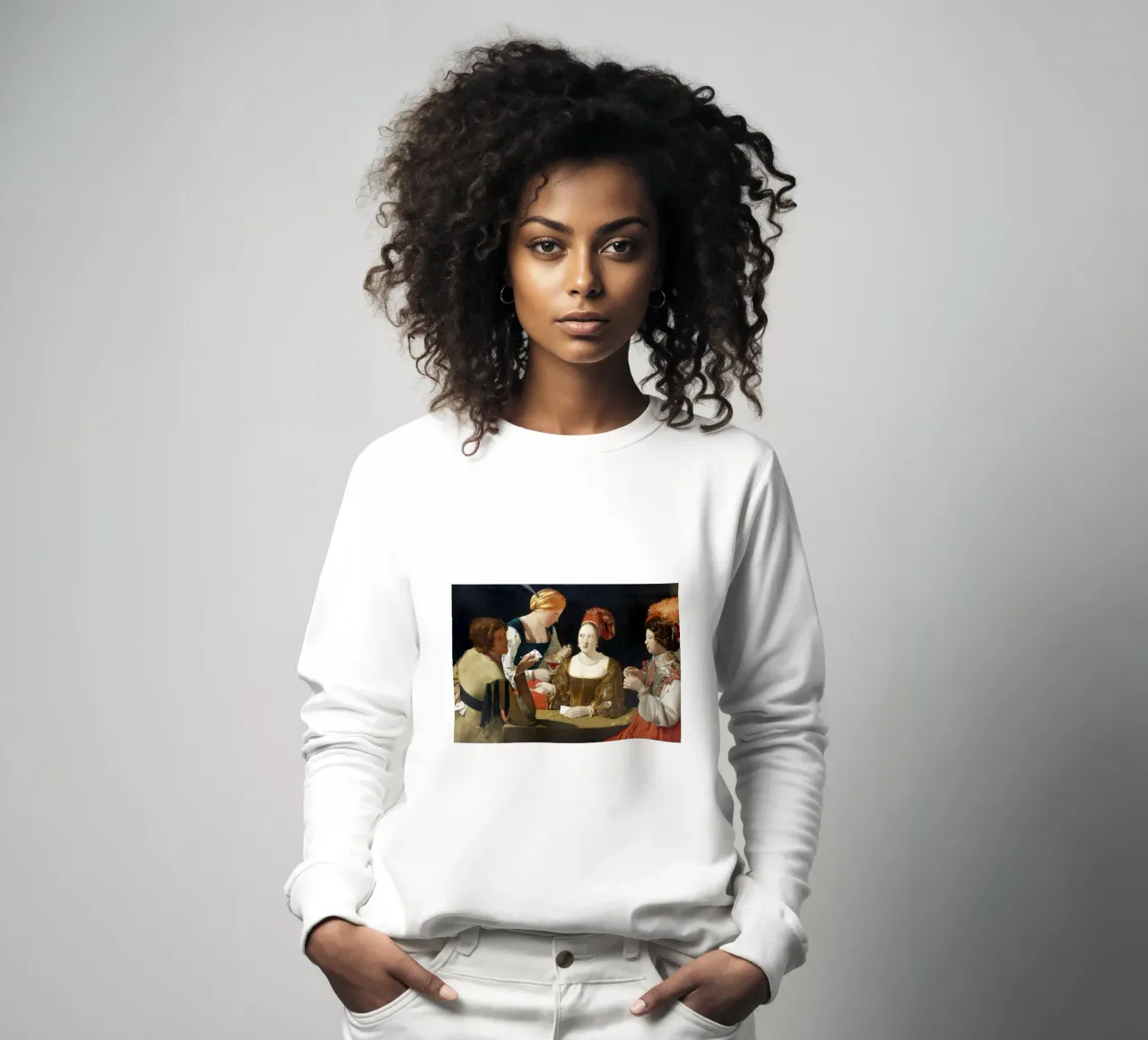 Georges de La Tour - The Card Sharp with the Ace of Diamonds sweatshirt by Timeless Artworks