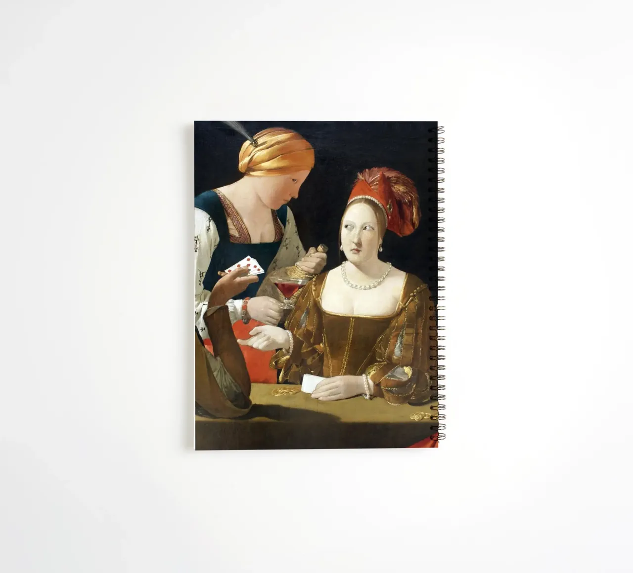 Georges de La Tour - The Card Sharp with the Ace of Diamonds spiral notebook by Timeless Artworks