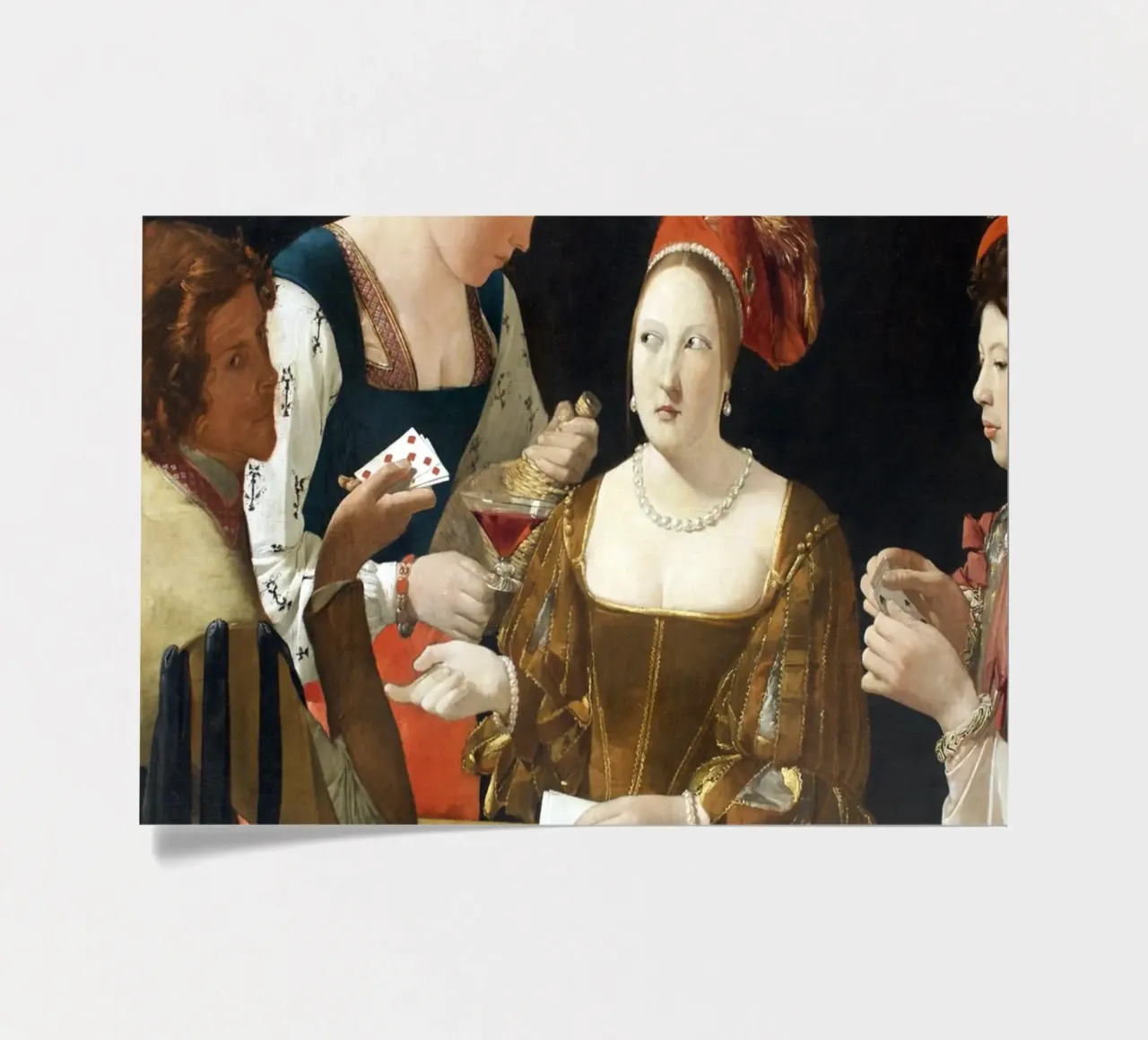 Georges de La Tour - Der Kartenscharfe mit dem Karo-Ass Stickerbogen von Timeless Artworks