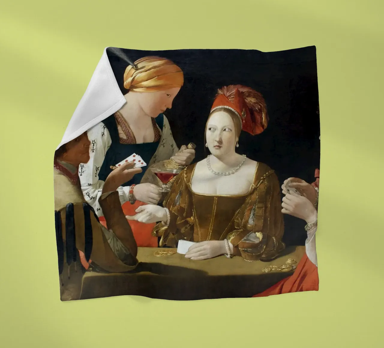 Georges de La Tour - The Card Sharp with the Ace of Diamonds fleece blanket by Timeless Artworks