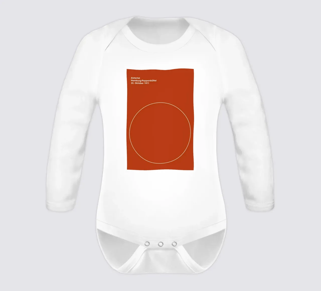 The Alstertal Poster long-sleeve baby romper by And I Love You She Said