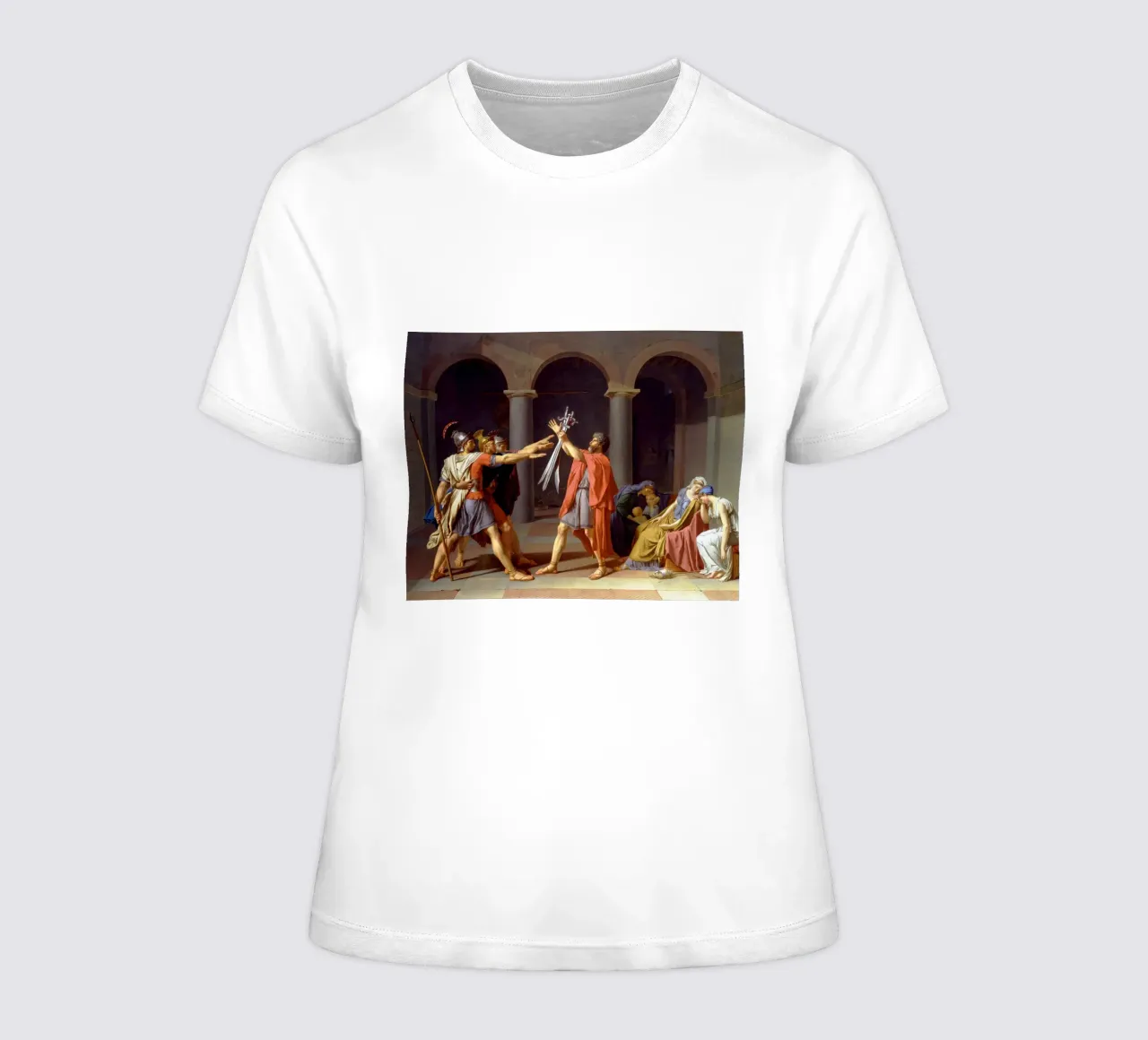 Jacques-Louis David - Oath of the Horatii women's fitted t-shirt by Timeless Artworks