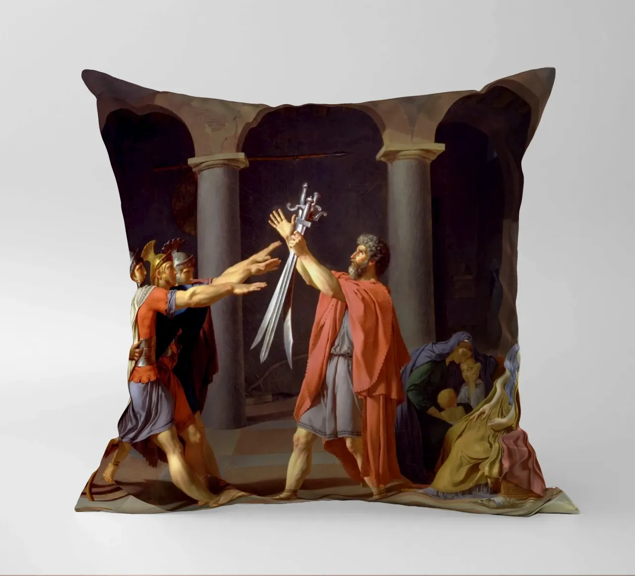 Jacques-Louis David - Giuramento degli Orazi cuscino da Timeless Artworks