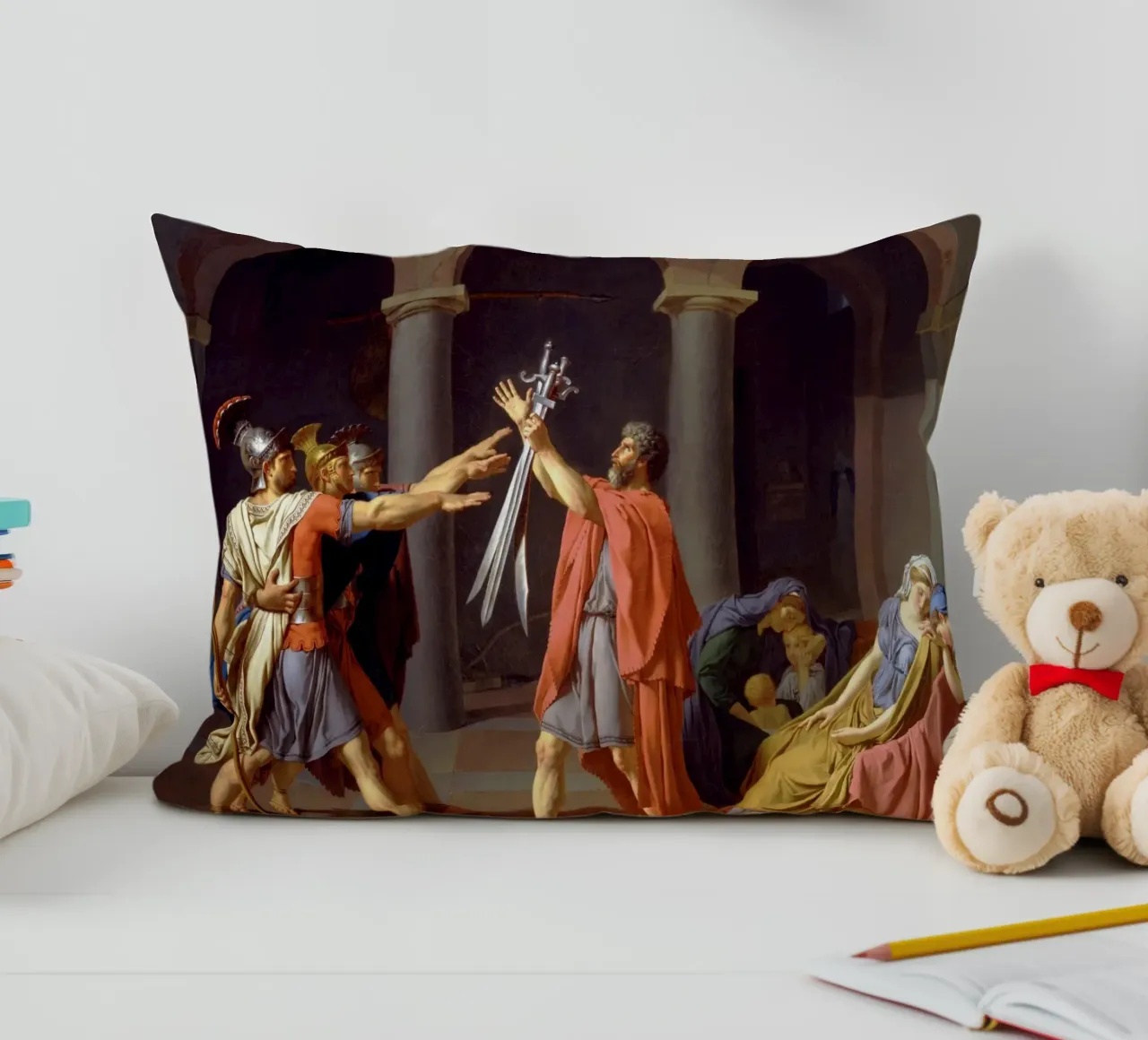 Jacques-Louis David - Giuramento degli Orazi cuscino da Timeless Artworks
