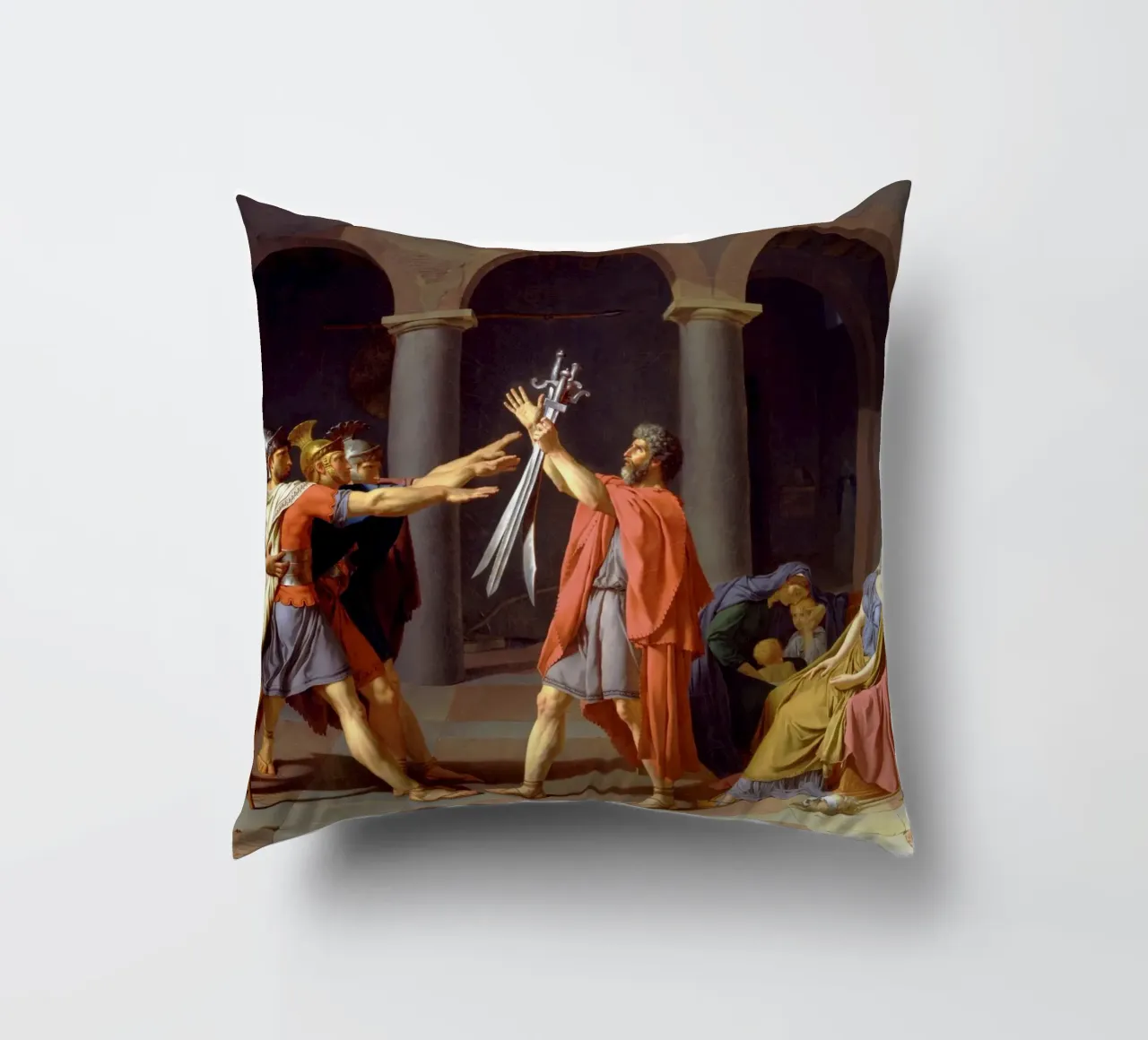 Jacques-Louis David - Giuramento degli Orazi cuscino da Timeless Artworks