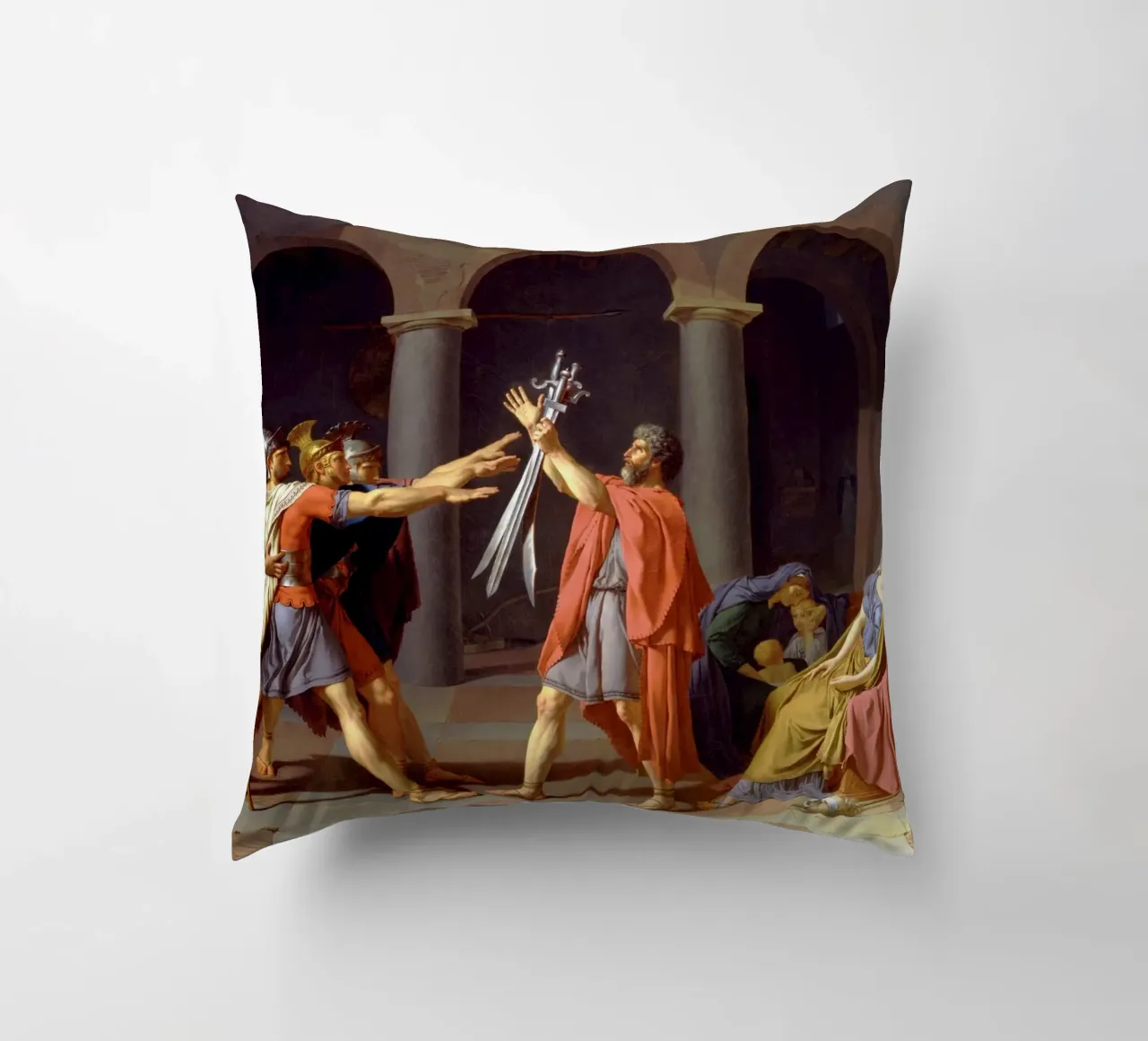 Jacques-Louis David - Giuramento degli Orazi cuscino da Timeless Artworks