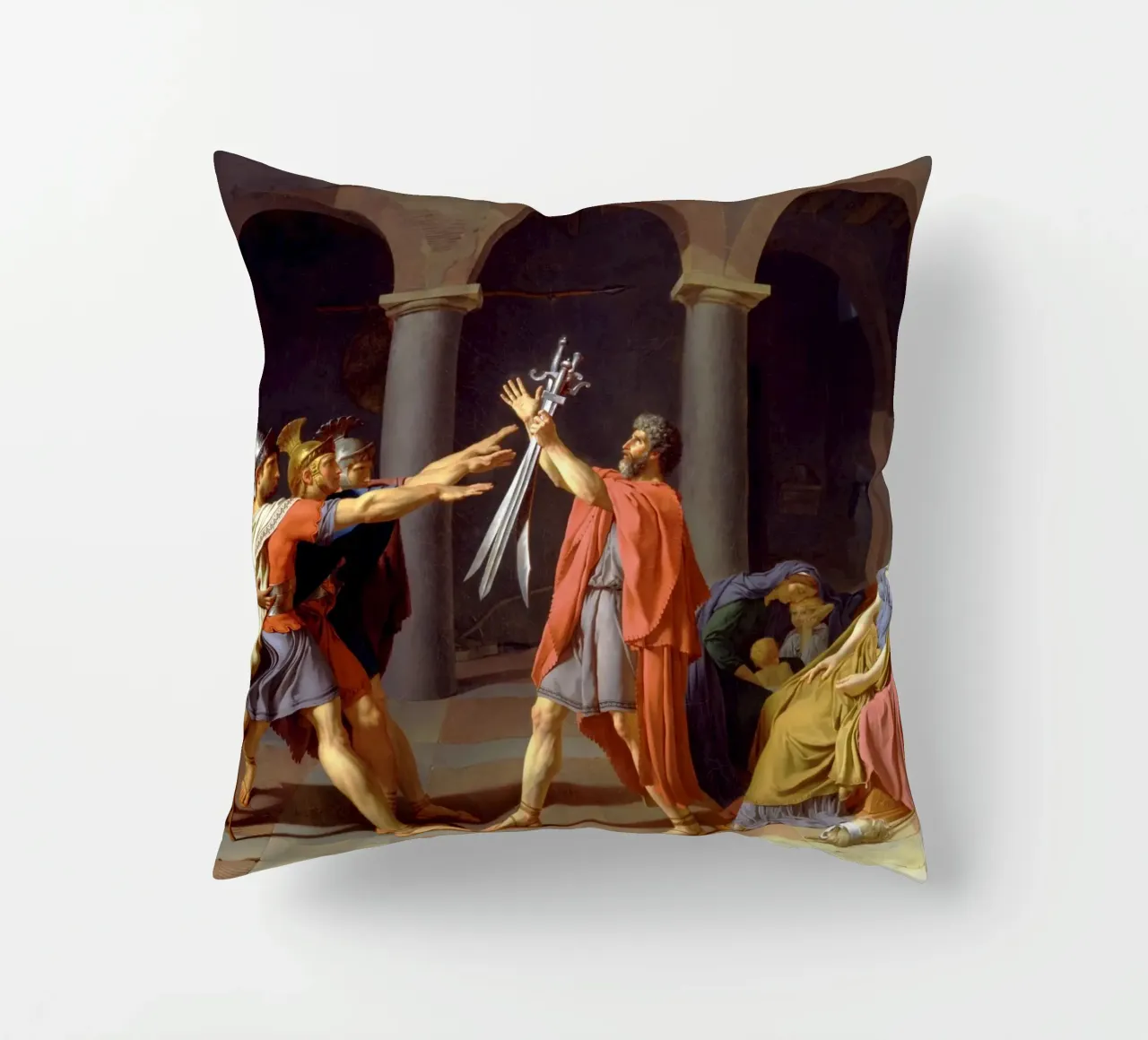 Jacques-Louis David - Giuramento degli Orazi cuscino da Timeless Artworks