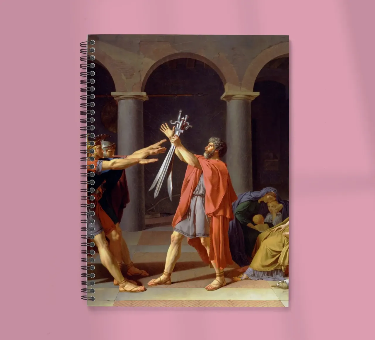 Jacques-Louis David - Oath of the Horatii spiral notebook by Timeless Artworks