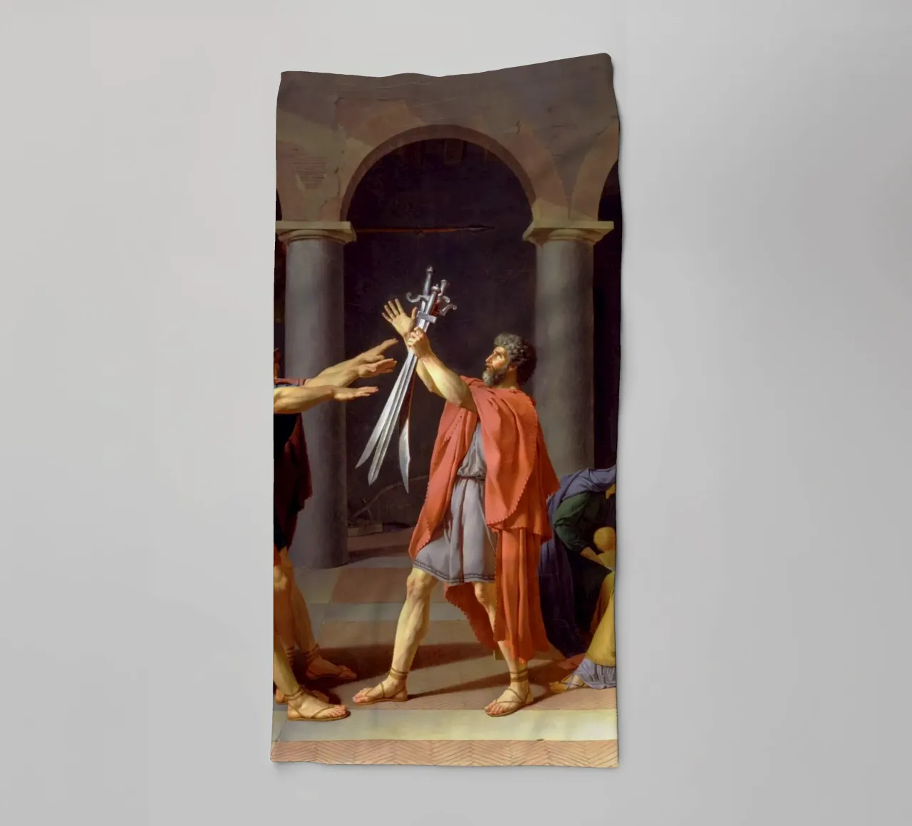 Jacques-Louis David - Oath of the Horatii towel by Timeless Artworks