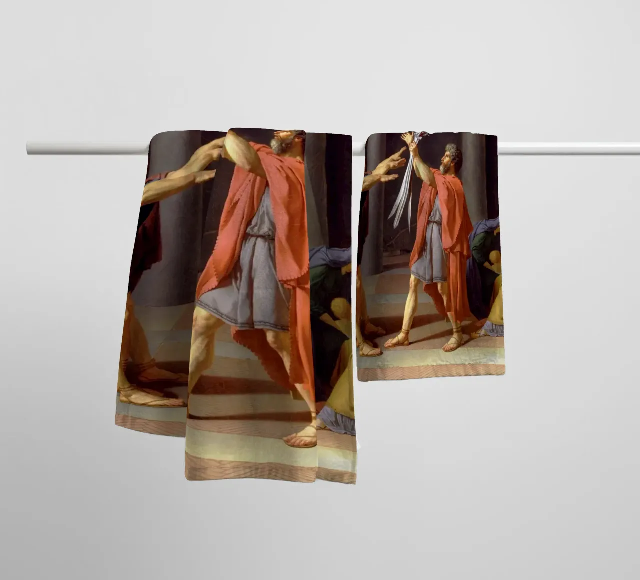 Jacques-Louis David - Oath of the Horatii towel by Timeless Artworks