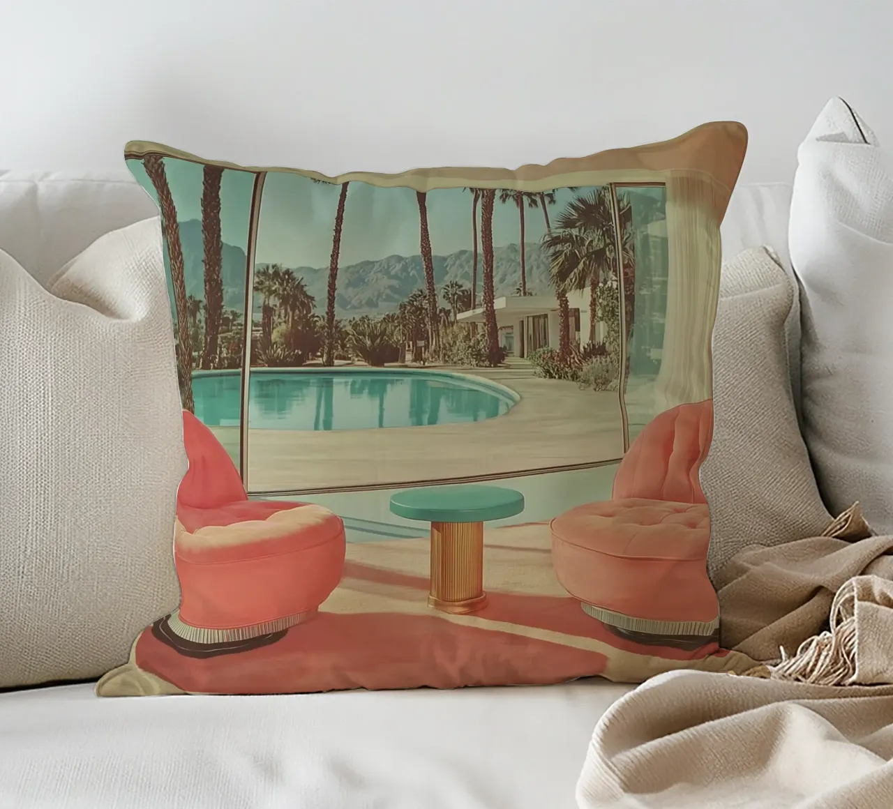 Palm Springs, poltrona retrò cuscino da Carinaprint