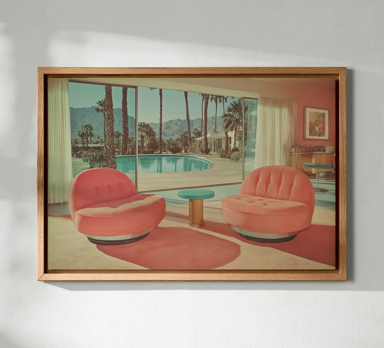 Palm Springs, Fauteuil rétro panneau forex de Carinaprint