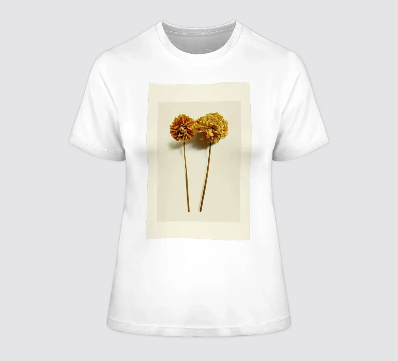 Yellow Dahlia II women's fitted t-shirt by Elena Veronese