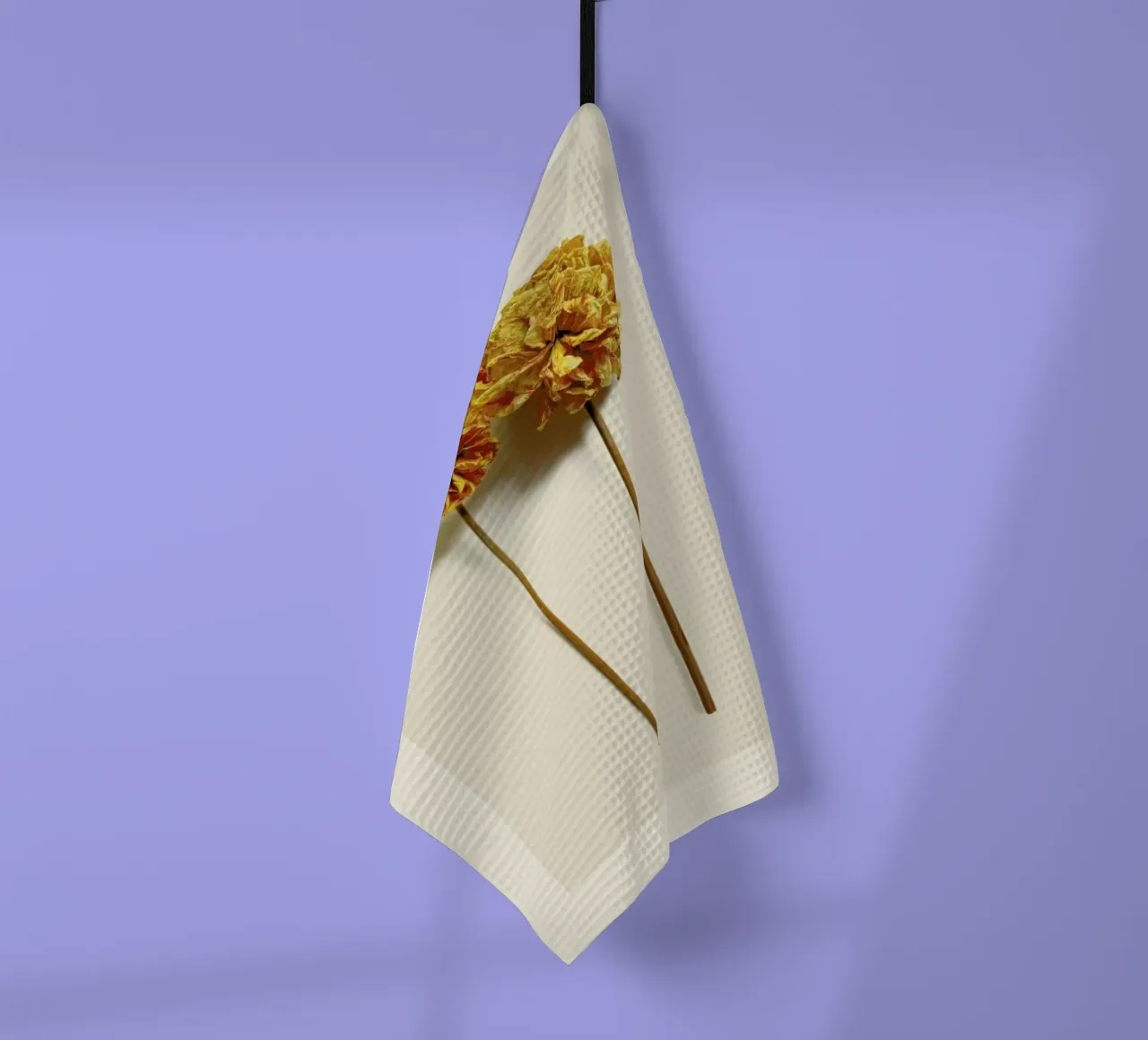 Yellow Dahlia II tea towel by Elena Veronese