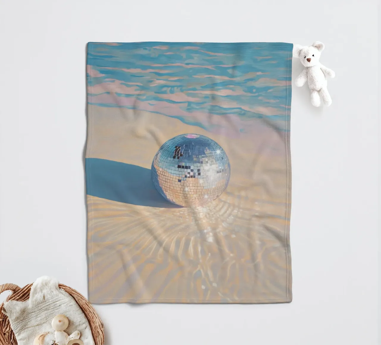 Ballo in discoteca sulla spiaggia di sabbia coperta in pile da Melloi Art Print