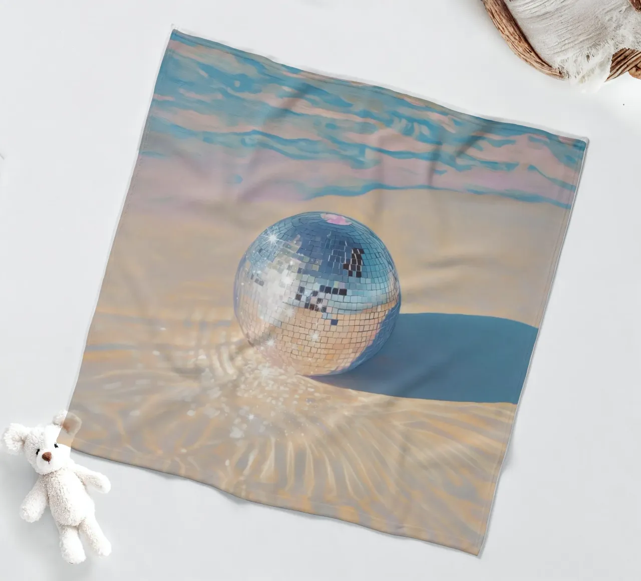 Ballo in discoteca sulla spiaggia di sabbia coperta in pile da Melloi Art Print