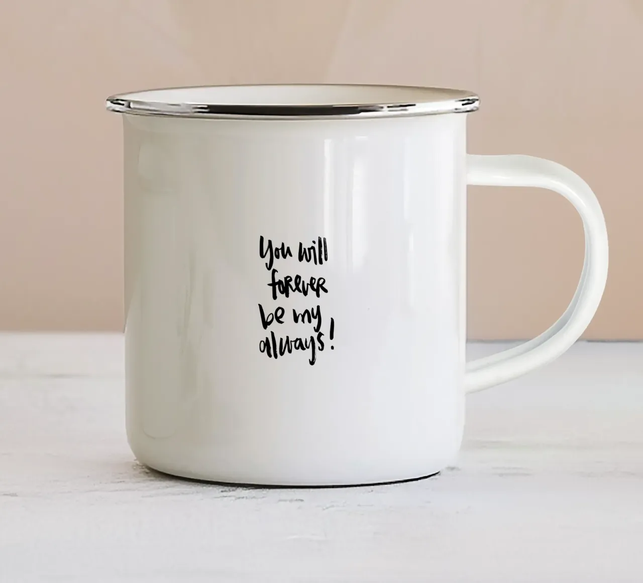 Forever my always tazza in smalto da Brushmeetspaper