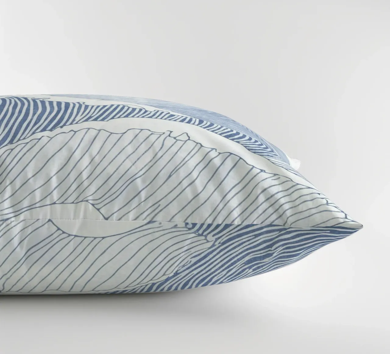 Blue Wave Line Art - Illustration minimaliste de l'océan coussin de Melloi Art Print